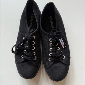 Superga Black Canvas Sneakers